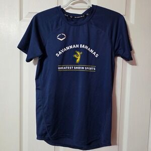 Evoshield Kids YL Savannah Bananas Shirt Navy Blue Performance Baseball Tee